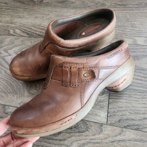Merrell Leather Clogs "Luxe Plunge" Brindle Women's Size 8.5